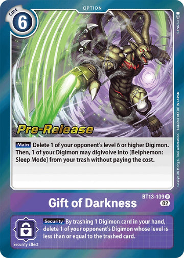 Gift of Darkness [BT13-109] [Versus Royal Knight Pre-Release Cards] Foil