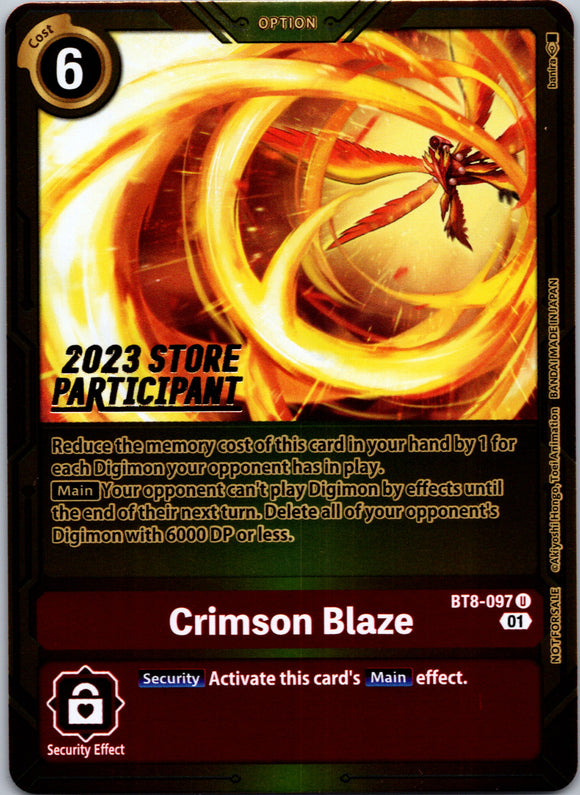 Crimson Blaze (2023 Store Participant) [BT8-097] [New Awakening] Foil