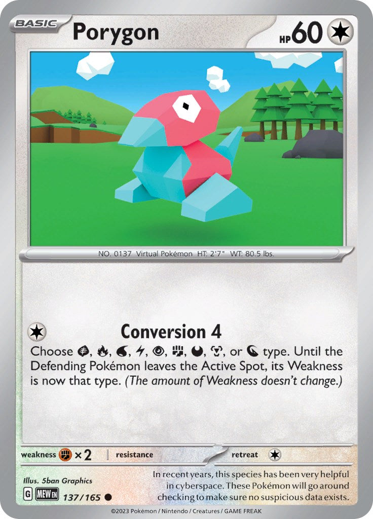 Porygon (137/165) [Scarlet & Violet:  151] Reverse Holofoil