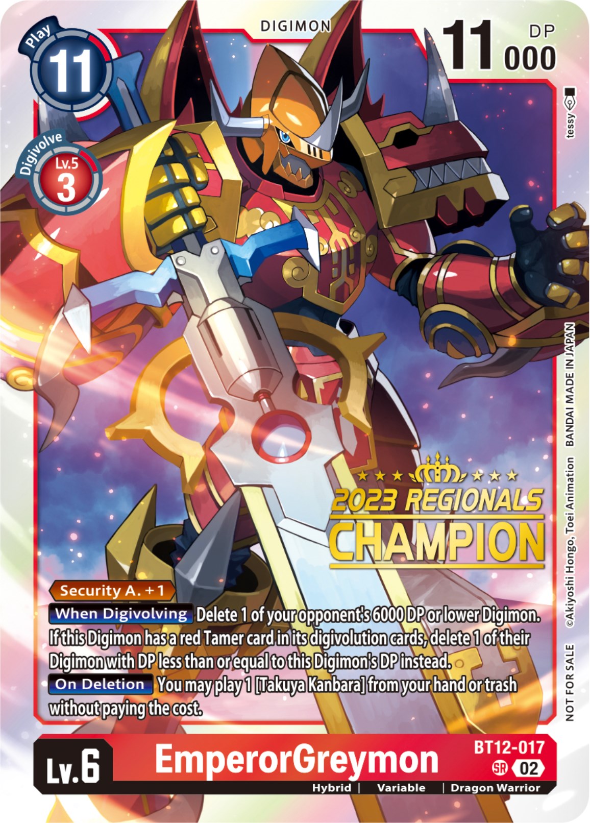 EmperorGreymon (2023 Regionals Champion) [BT12-017] [Across Time] Foil