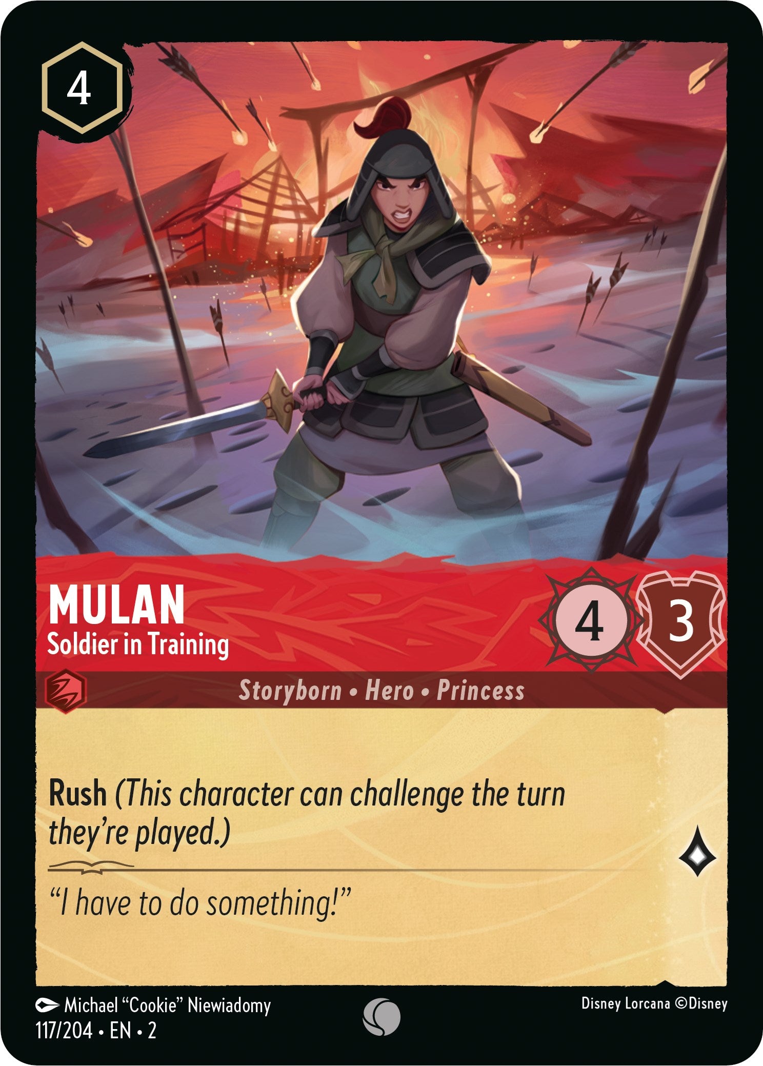 Mulan - Soldier in Training 117/204 (Rise of the Floodborn) Cold Foil