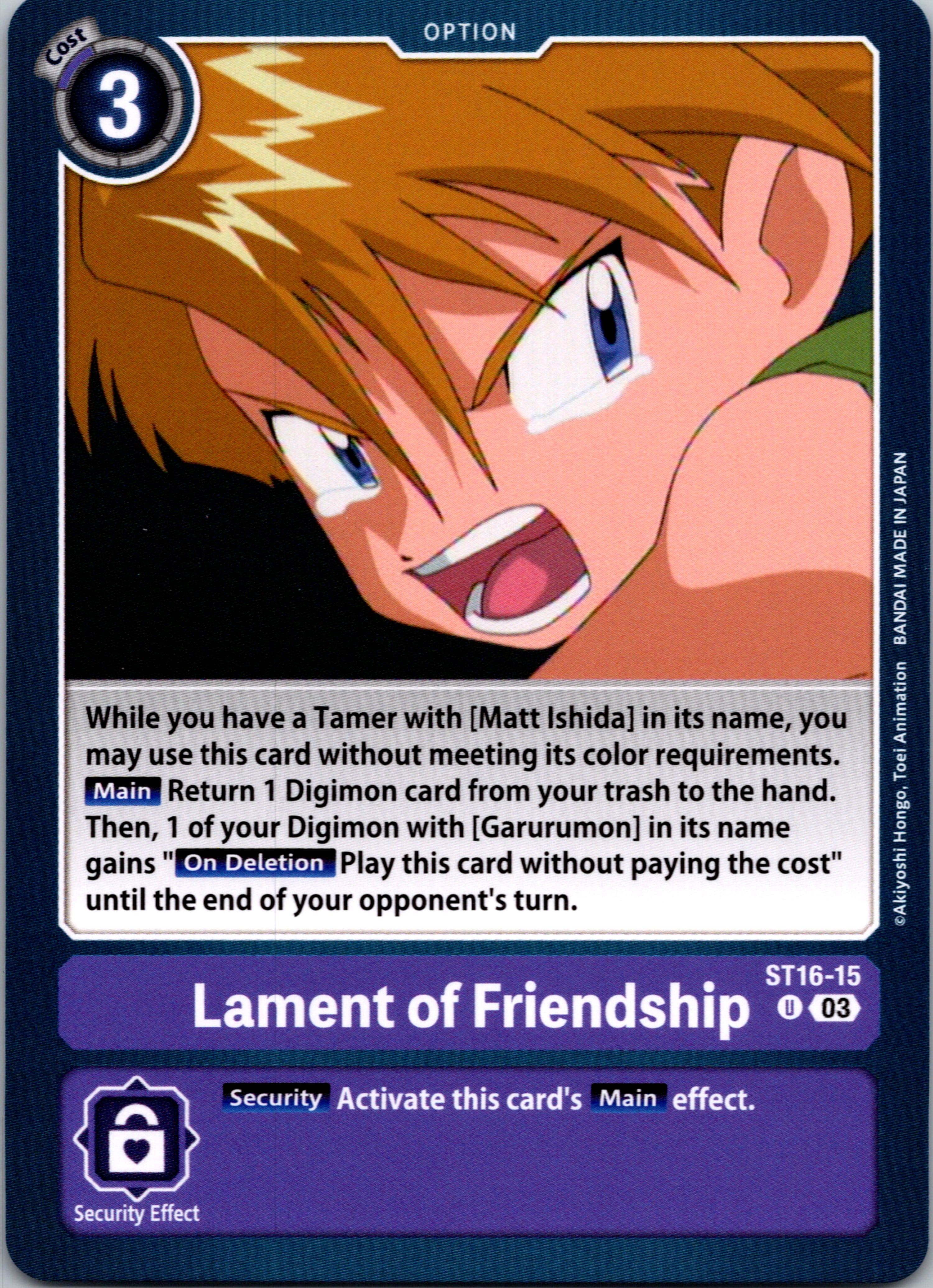 Lament of Friendship [ST16-15] [Starter Deck 16: Wolf of Friendship] Normal