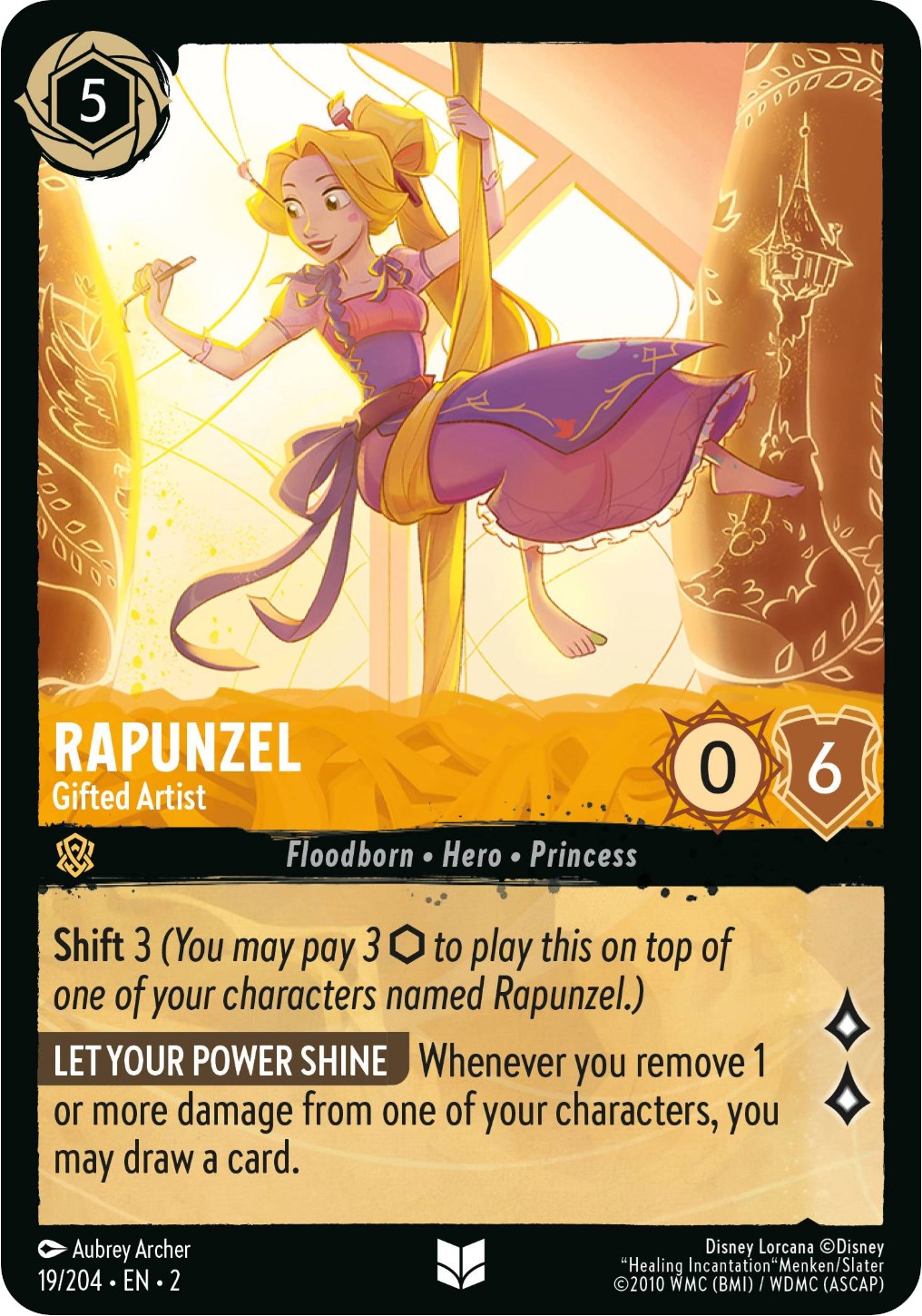 Rapunzel - Gifted Artist 19/204 (Rise of the Floodborn) Cold Foil