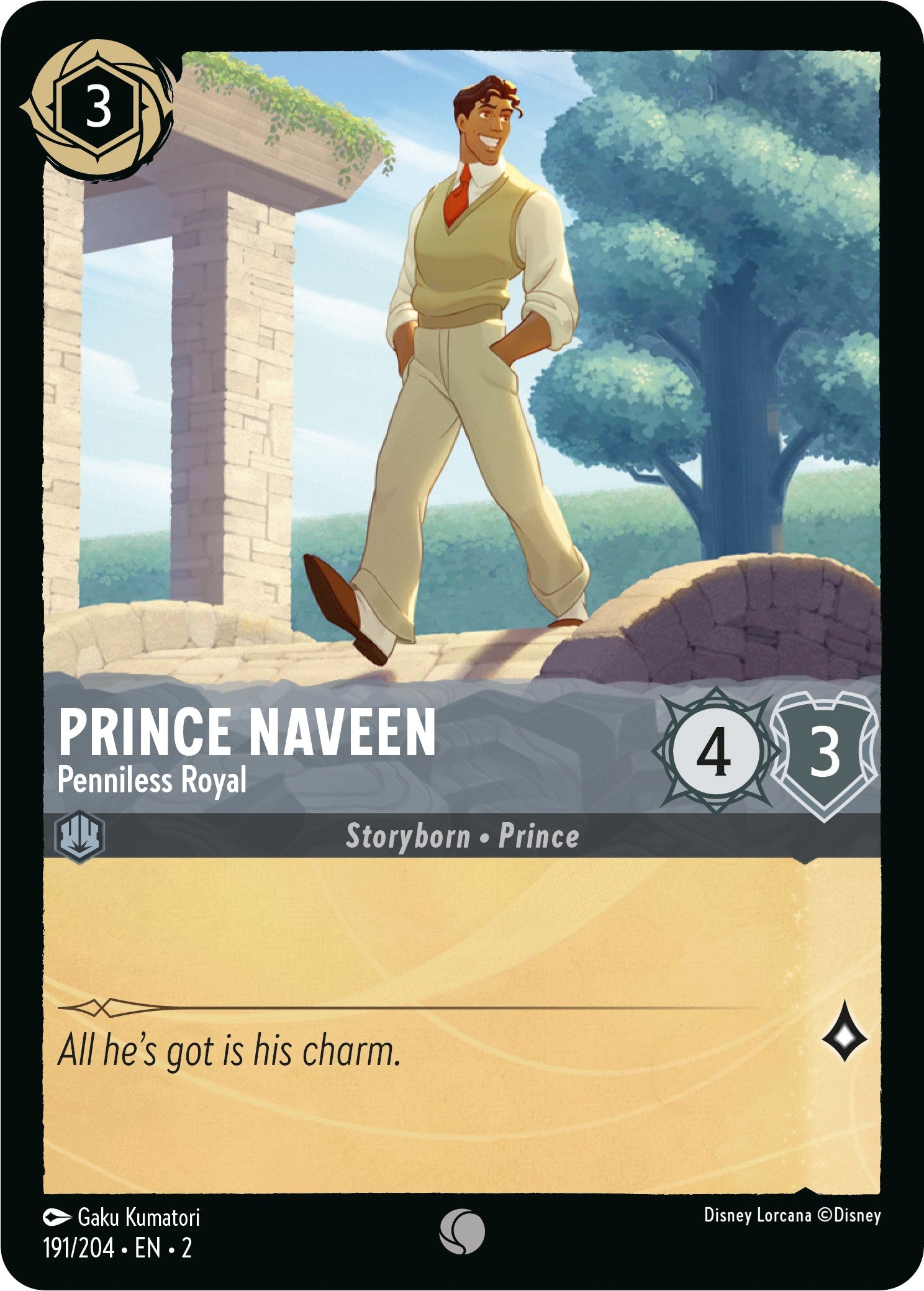 Prince Naveen - Penniless Royal 191/204 (Rise of the Floodborn) Cold Foil