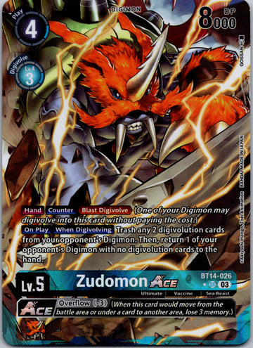 Zudomon Ace (Alternate Art) [BT14-026] [Blast Ace] Foil