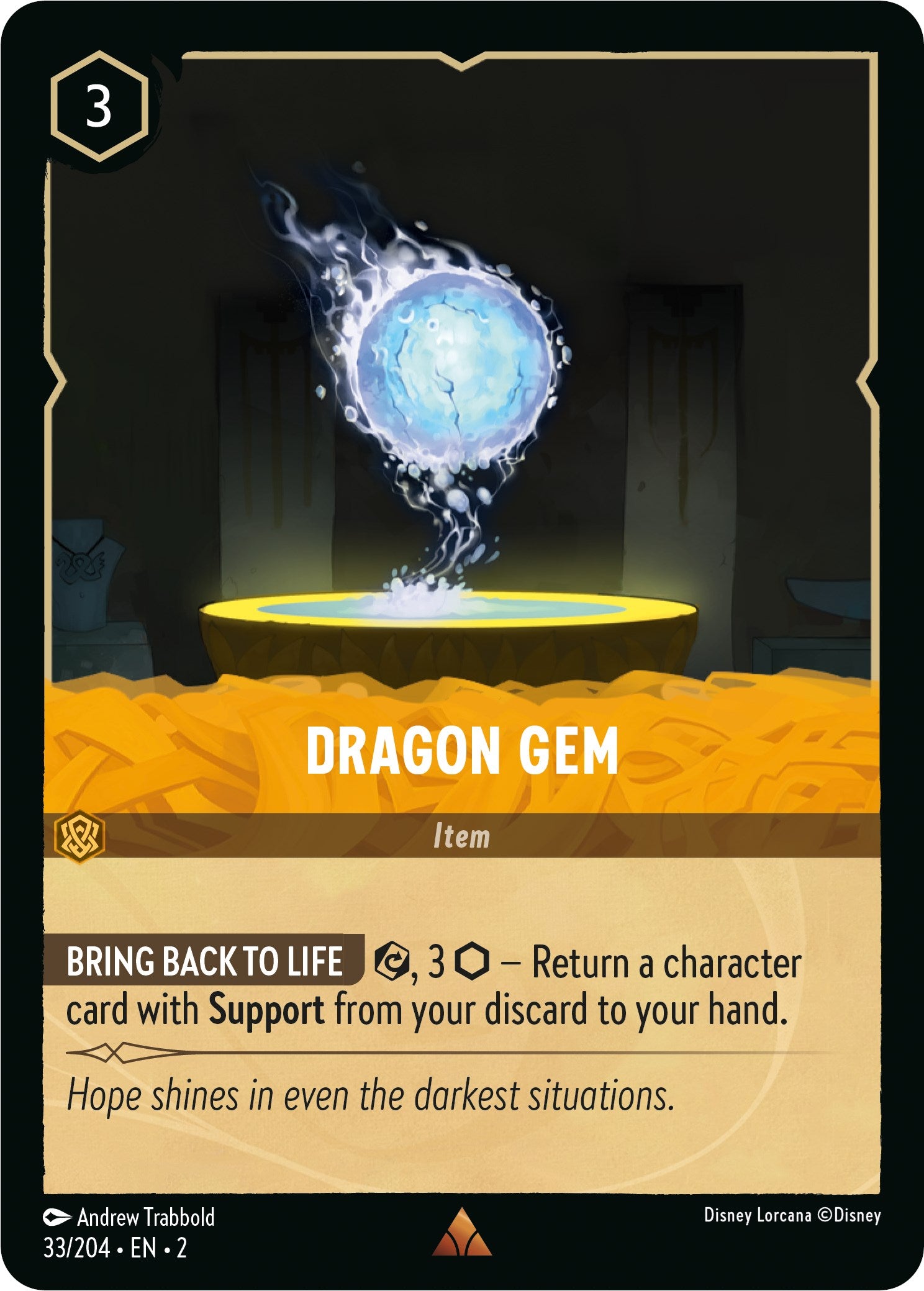 Dragon Gem 33/204 (Rise of the Floodborn) Cold Foil