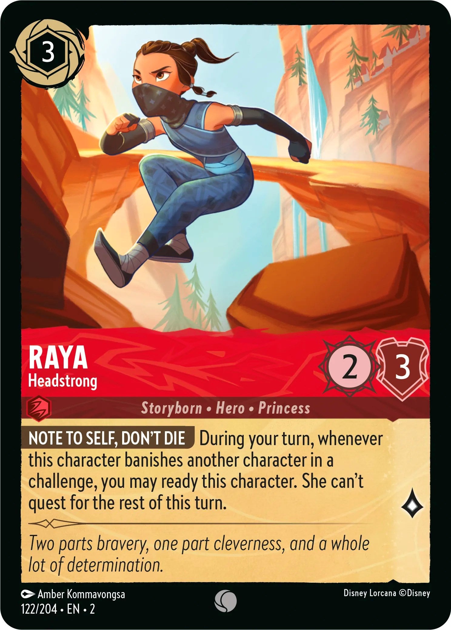 Raya - Headstrong 122/204 (Rise of the Floodborn) Cold Foil