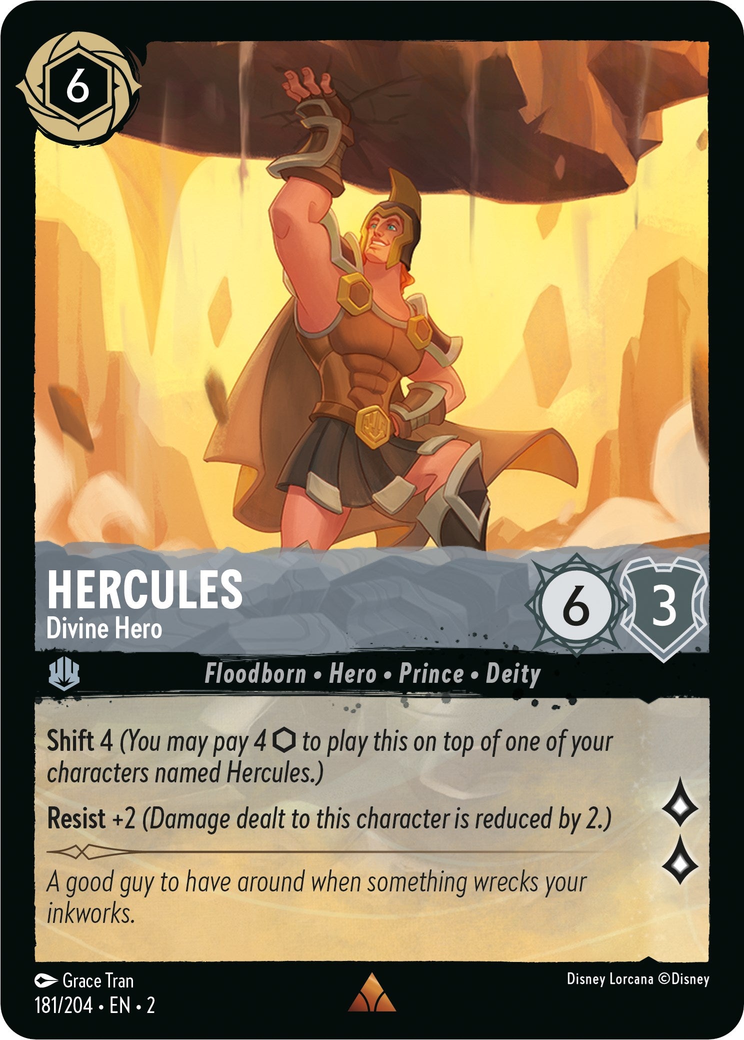 Hercules - Divine Hero 181/204 (Rise of the Floodborn) Cold Foil