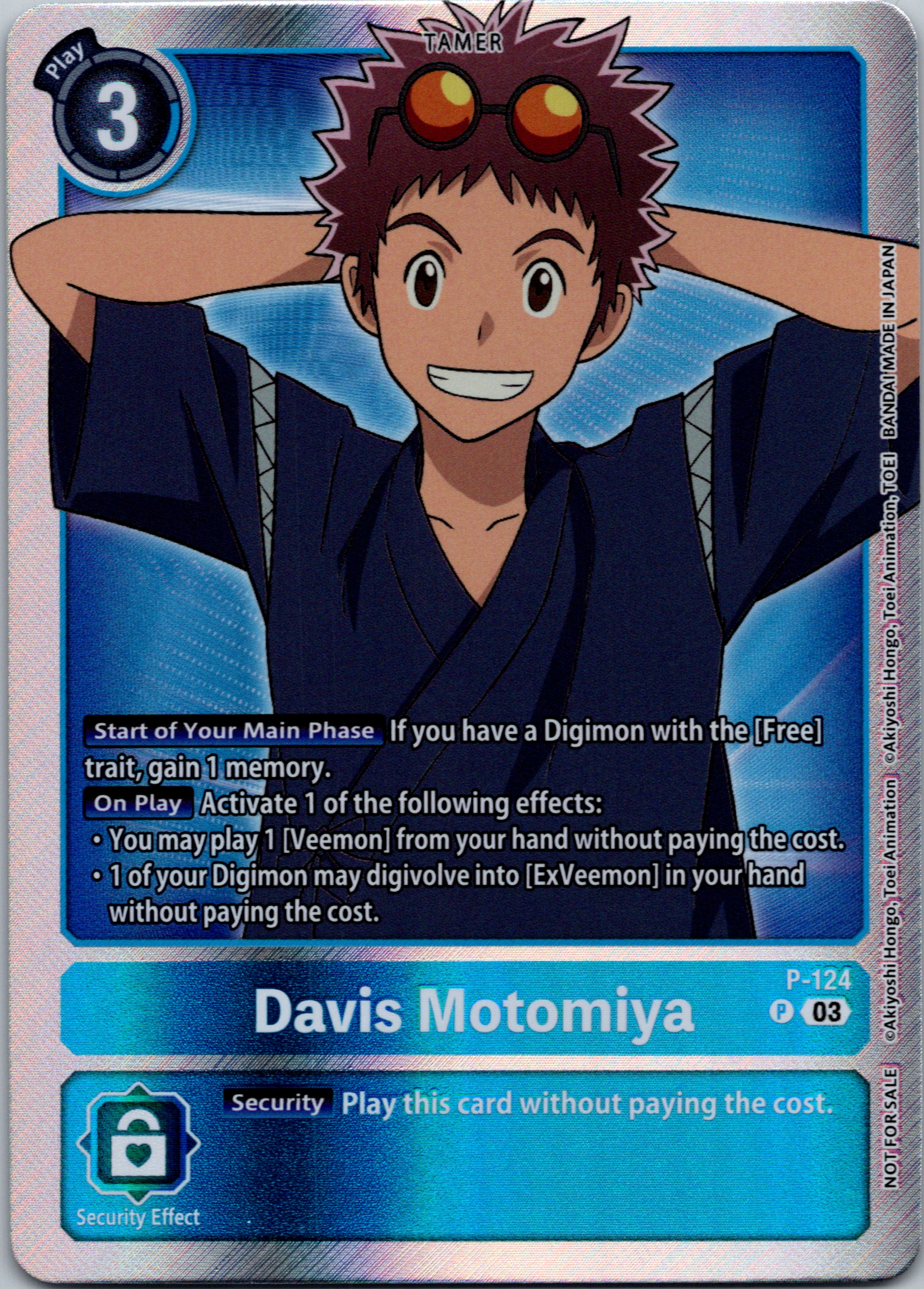 Davis Motomiya - P-124 (Tamer Party Pack -The Beginning- Ver. 2.0) [P-124] [Digimon Promotion Cards] Foil