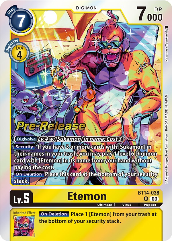 Etemon [BT14-038] [Blast Ace Pre-Release Cards] Foil