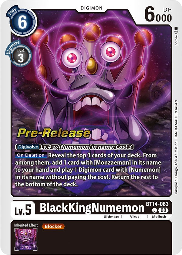 BlackKingNumemon [BT14-063] [Blast Ace Pre-Release Cards] Foil