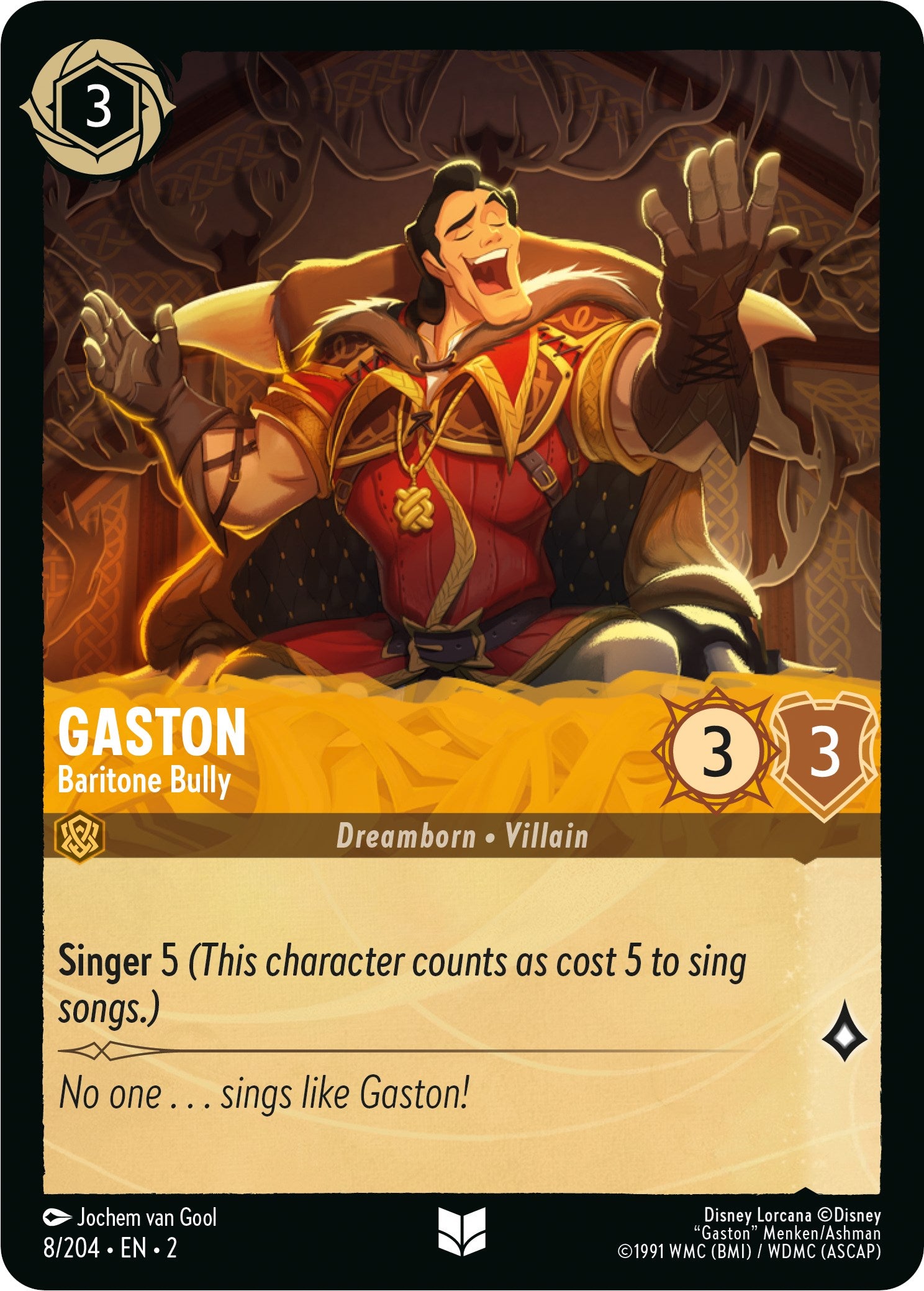 Gaston - Baritone Bully 8/204 (Rise of the Floodborn) Cold Foil