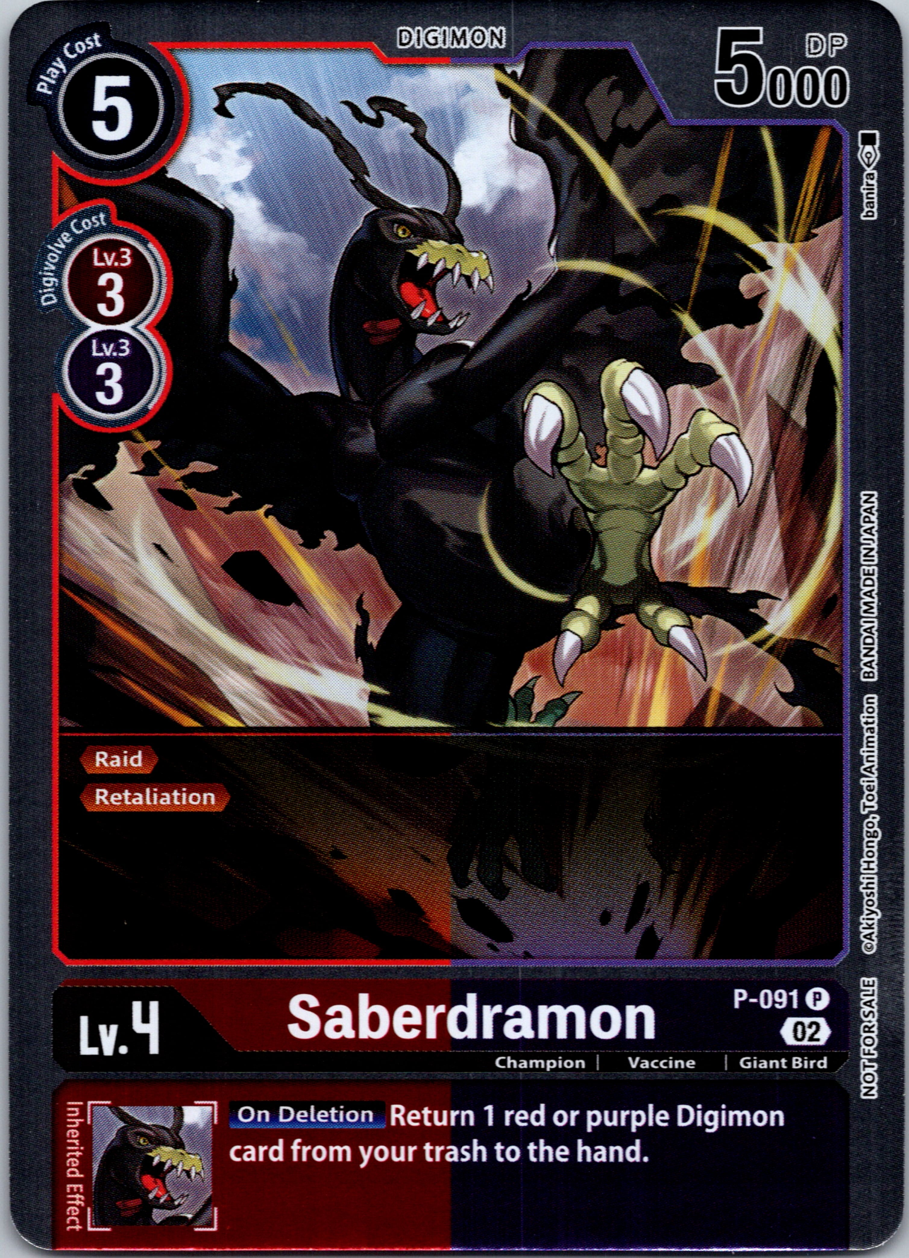 Saberdramon - P-091 (3rd Anniversary Update Pack) [P-091] [Digimon Promotion Cards] Foil