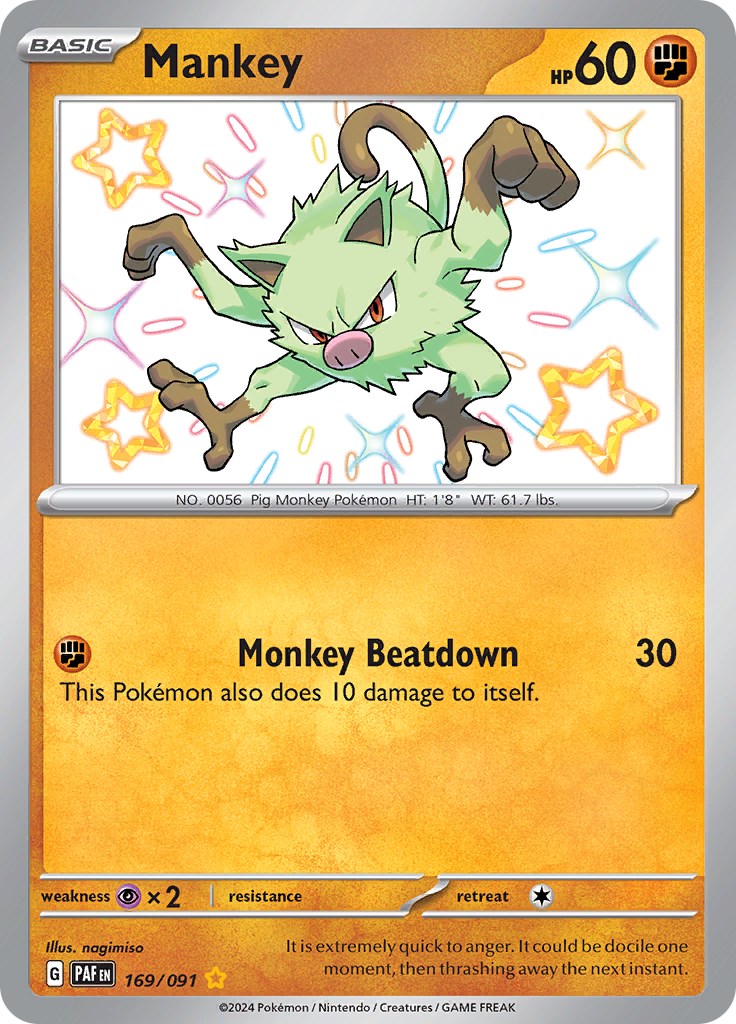 Mankey [169/091] - (Paldean Fates) Holofoil