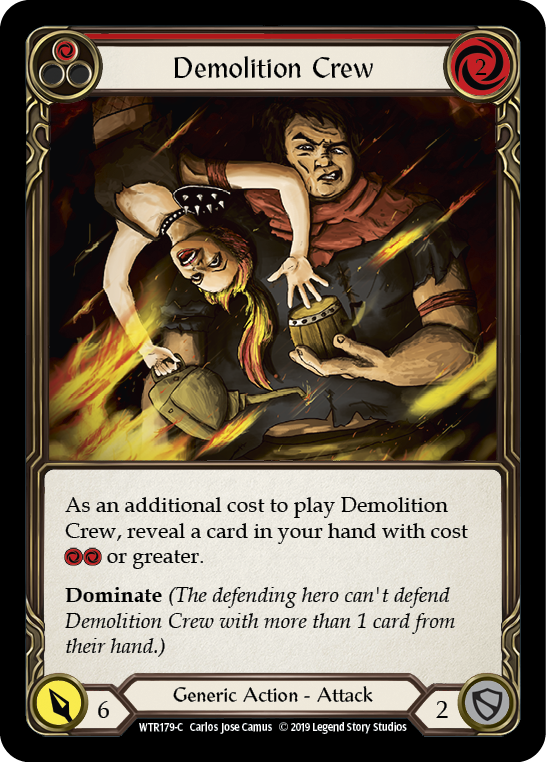 Demolition Crew (Red) [WTR179-C] Alpha Print Rainbow Foil - Duel Kingdom