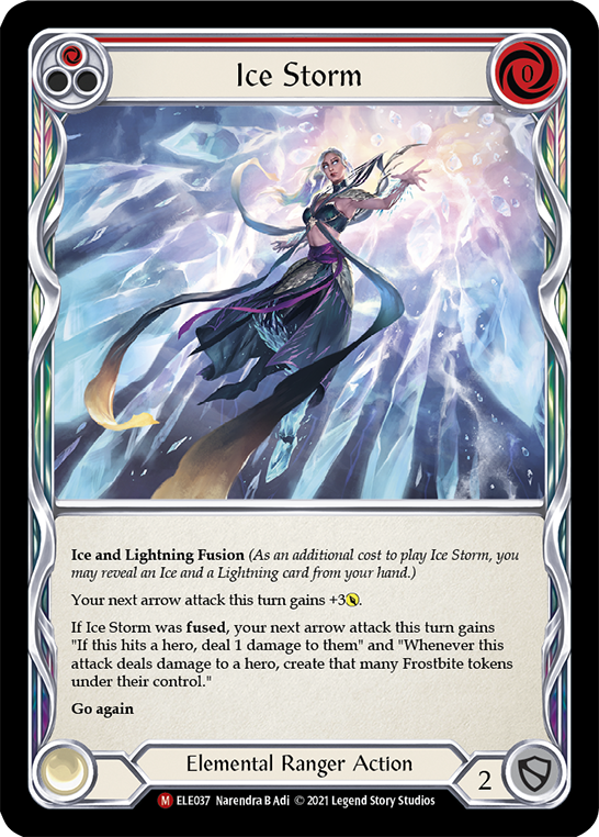 Ice Storm [ELE037] 1st Edition Rainbow Foil - Duel Kingdom