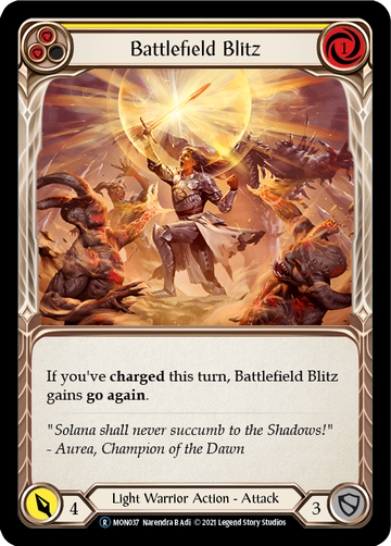 Battlefield Blitz (Yellow) (Rainbow Foil) [U-MON037-RF] Unlimited Rainbow Foil - Duel Kingdom