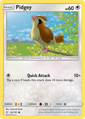 Pidgey (122/181) [Sun & Moon: Team Up] - Duel Kingdom