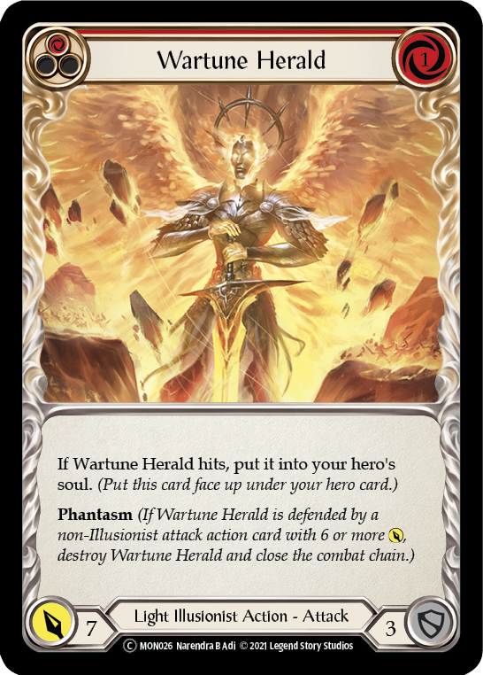 Wartune Herald (Red) (Rainbow Foil) [U-MON026-RF] Unlimited Rainbow Foil - Duel Kingdom