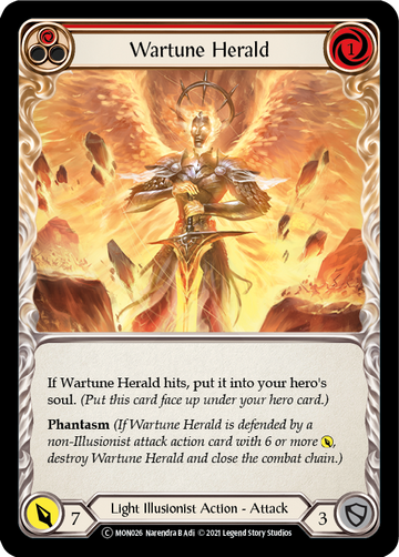 Wartune Herald (Red) (Rainbow Foil) [U-MON026-RF] Unlimited Rainbow Foil - Duel Kingdom