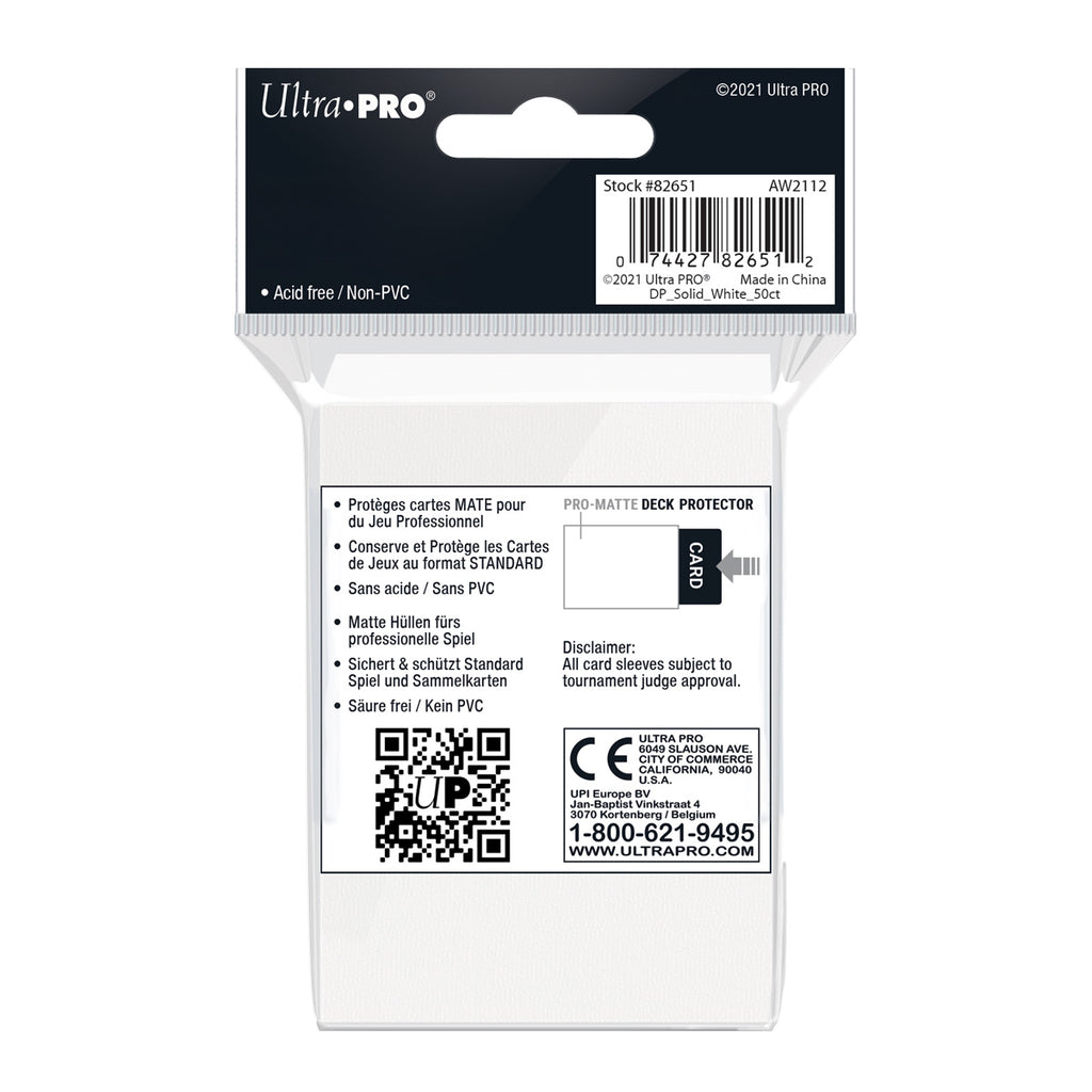 50ct Pro-Matte White Standard Deck Protectors