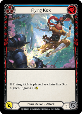 Flying Kick (Blue) (Rainbow Foil) [CRU065-RF] Unlimited Rainbow Foil - Duel Kingdom