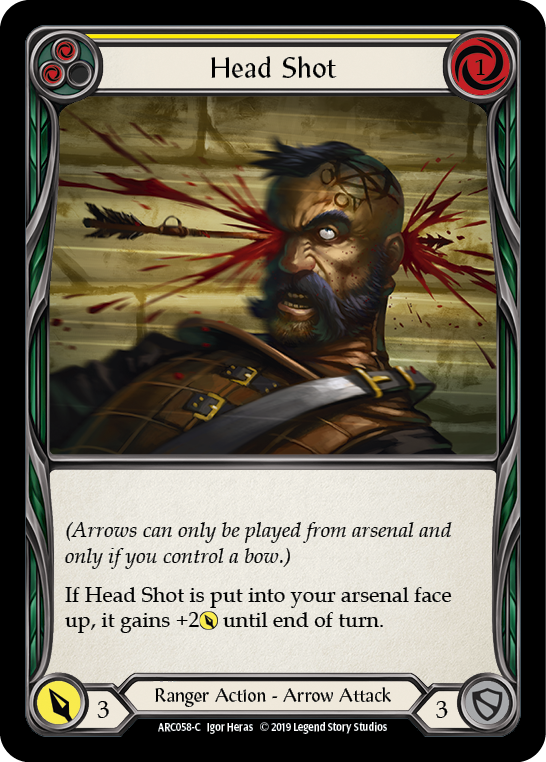 Head Shot (Yellow) [ARC058-C] 1st Edition Normal - Duel Kingdom