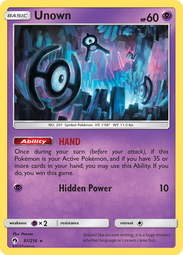 Unown (91/214) [Sun & Moon: Lost Thunder] - Duel Kingdom