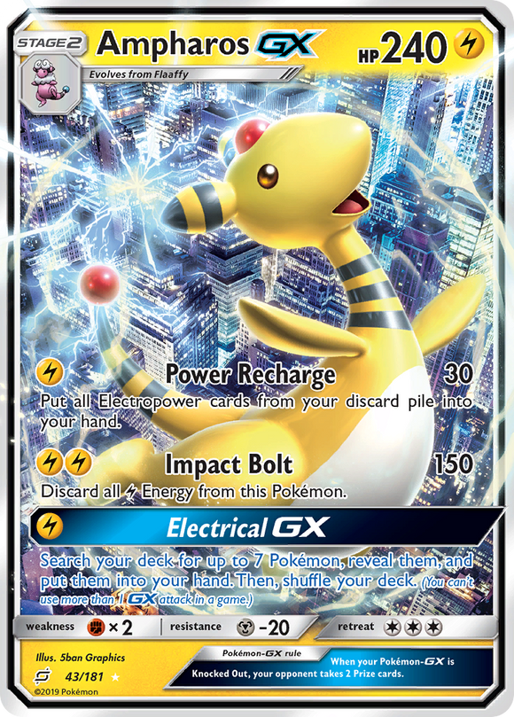 Ampharos GX (43/181) [Sun & Moon: Team Up] - Duel Kingdom