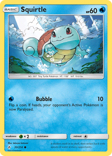 Squirtle (33/214) [Sun & Moon: Unbroken Bonds] - Duel Kingdom