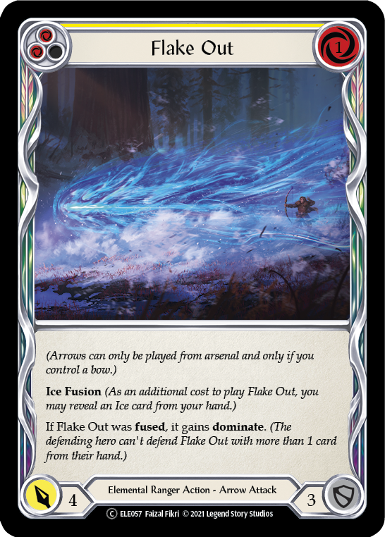 Flake Out (Yellow) [U-ELE057] Unlimited Rainbow Foil - Duel Kingdom