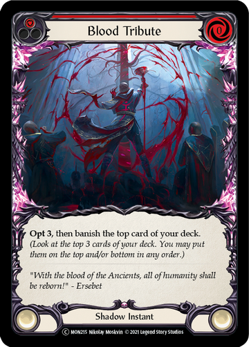 Blood Tribute (Red) (Rainbow Foil) [U-MON215-RF] Unlimited Rainbow Foil - Duel Kingdom