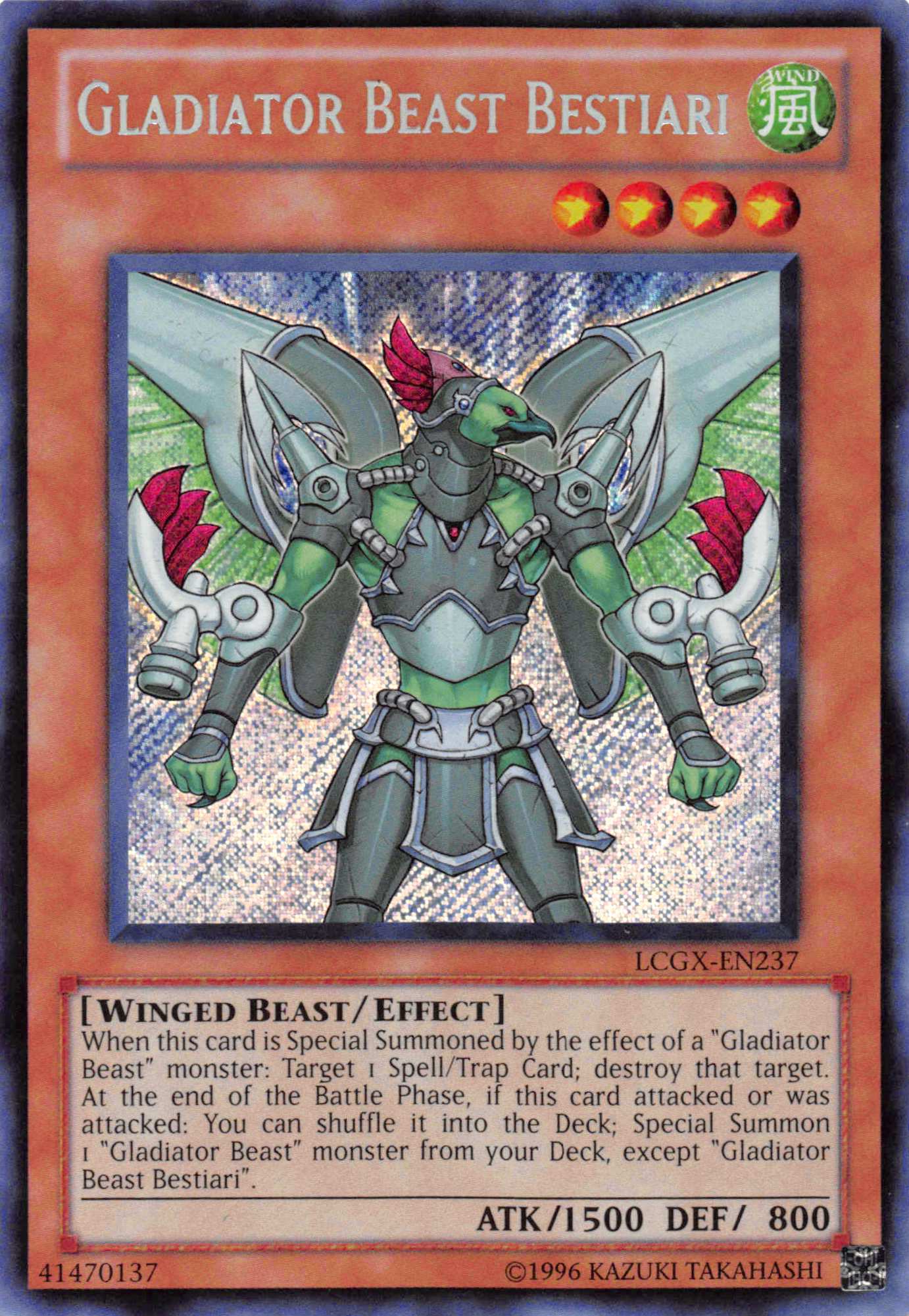 Gladiator Beast Bestiari [LCGX-EN237] Secret Rare