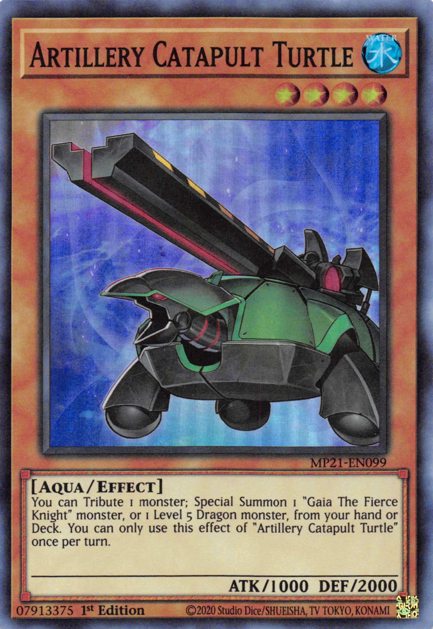 Artillery Catapult Turtle [MP21-EN099] Super Rare
