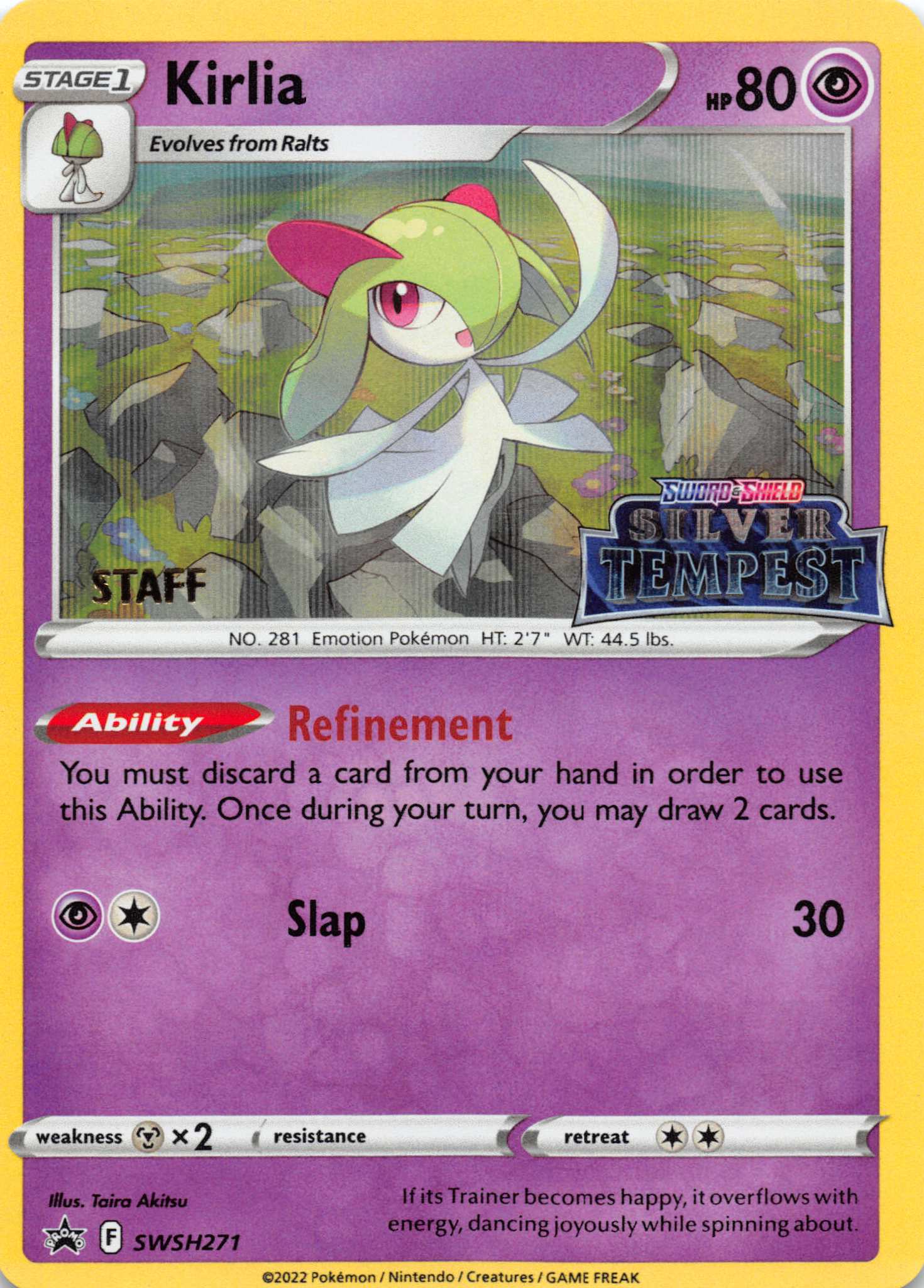 Kirlia (SWSH271) (Prerelease) (Staff) [Sword & Shield: Black Star Promos]