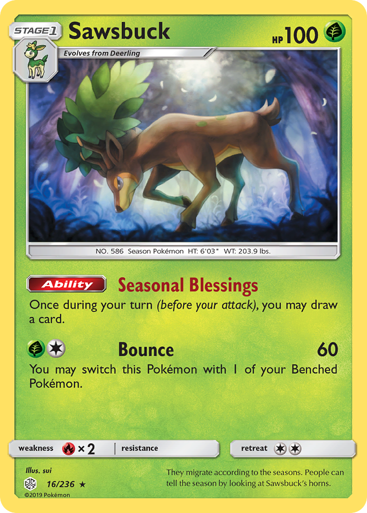 Sawsbuck (16/236) [Sun & Moon: Cosmic Eclipse] - Duel Kingdom