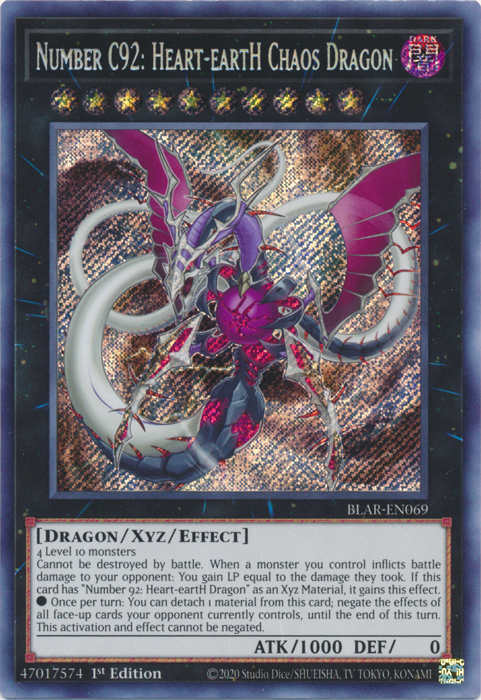 Number C92: Heart-eartH Chaos Dragon [BLAR-EN069] Secret Rare - Duel Kingdom