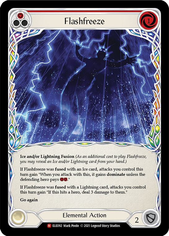 Flashfreeze [ELE092] 1st Edition Rainbow Foil - Duel Kingdom