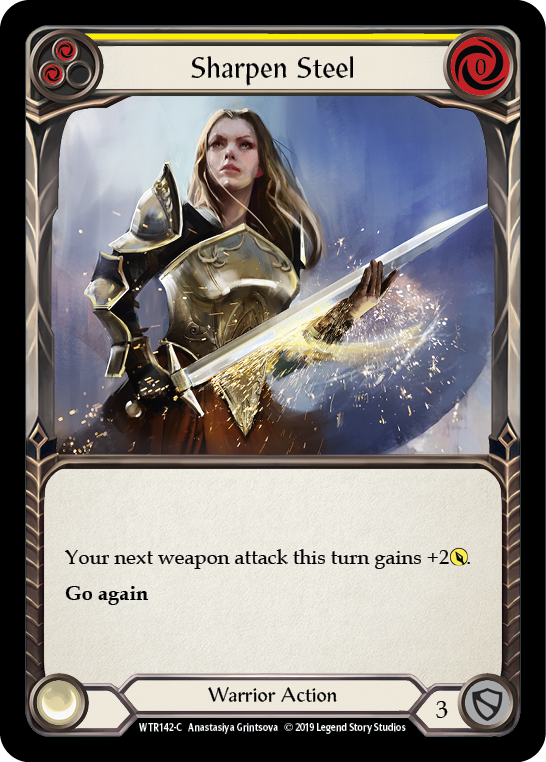 Sharpen Steel (Yellow) [WTR142-C] Alpha Print Rainbow Foil - Duel Kingdom
