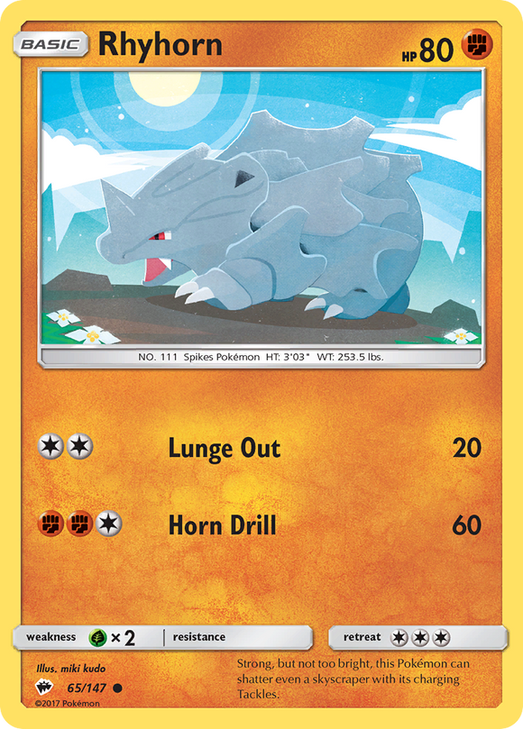 Rhyhorn (65/147) [Sun & Moon: Burning Shadows] - Duel Kingdom