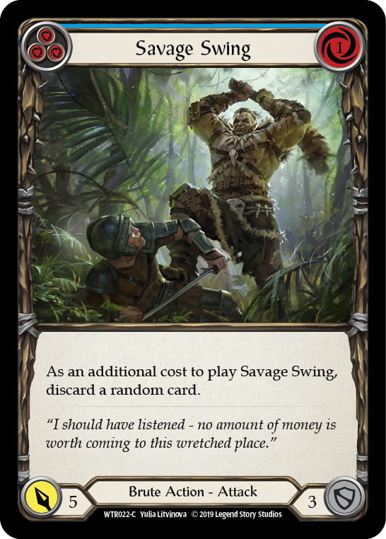 Savage Swing (Blue) [WTR022-C] Alpha Print Rainbow Foil - Duel Kingdom