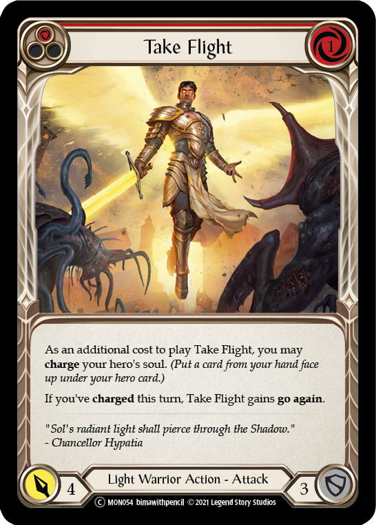 Take Flight (Red) (Rainbow Foil) [U-MON054-RF] Unlimited Rainbow Foil - Duel Kingdom