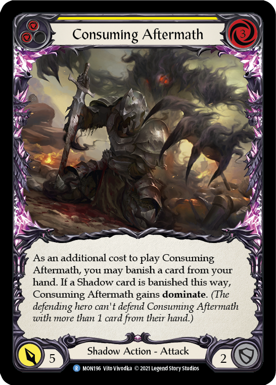 Consuming Aftermath (Yellow) (Rainbow Foil) [MON196-RF] 1st Edition Rainbow Foil - Duel Kingdom