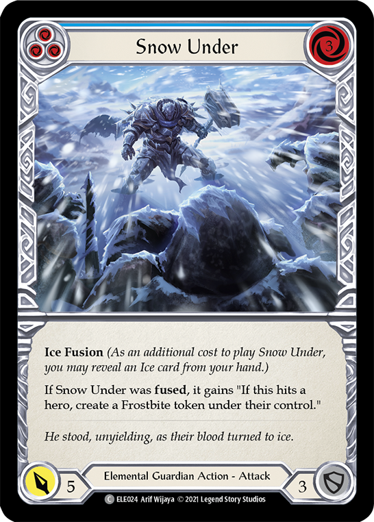 Snow Under (Blue) [ELE024] 1st Edition Rainbow Foil - Duel Kingdom