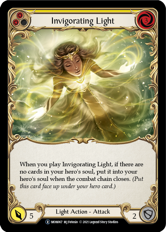 Invigorating Light (Yellow) (Rainbow Foil) [U-MON067-RF] Unlimited Rainbow Foil - Duel Kingdom