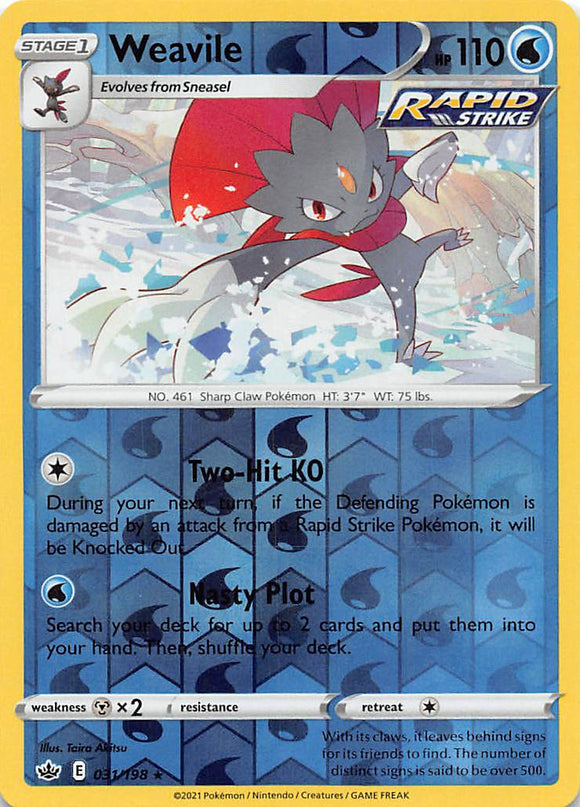 Weavile  (031/198) [Sword & Shield: Chilling Reign] - Duel Kingdom
