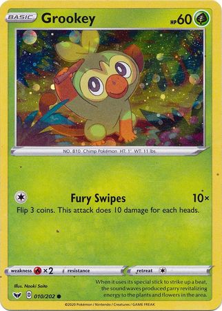 Grookey (010/202) (Cosmos Holo) [Sword & Shield: Base Set] - Duel Kingdom