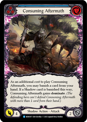 Consuming Aftermath (Blue) (Rainbow Foil) [MON197-RF] 1st Edition Rainbow Foil - Duel Kingdom