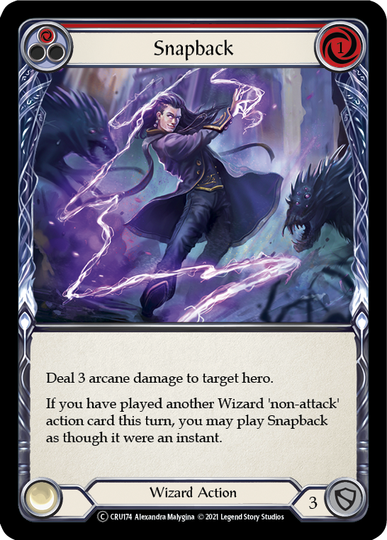 Snapback (Red) (Rainbow Foil) [CRU174-RF] Unlimited Rainbow Foil - Duel Kingdom