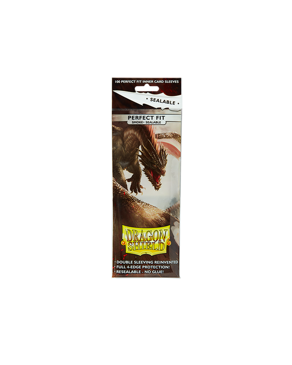 Dragon Shield: 100ct Perfect Fit Sealable Standard Size Deck Protectors - Smoke - Duel Kingdom